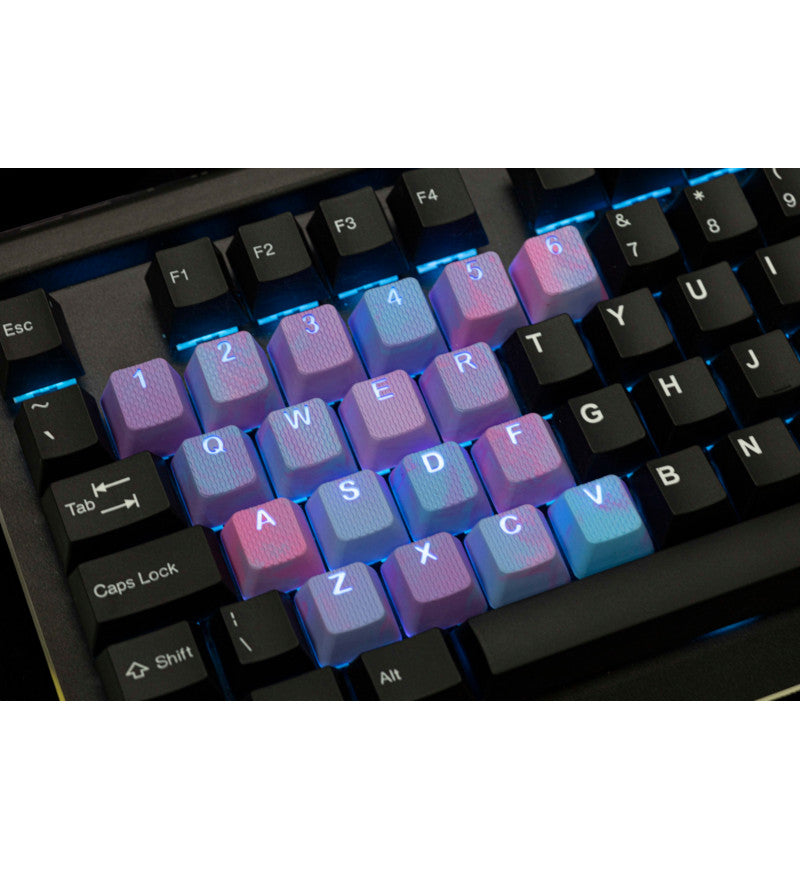Tai-Hao TPR Rubber Pink/Blue Camo 23 Keycaps