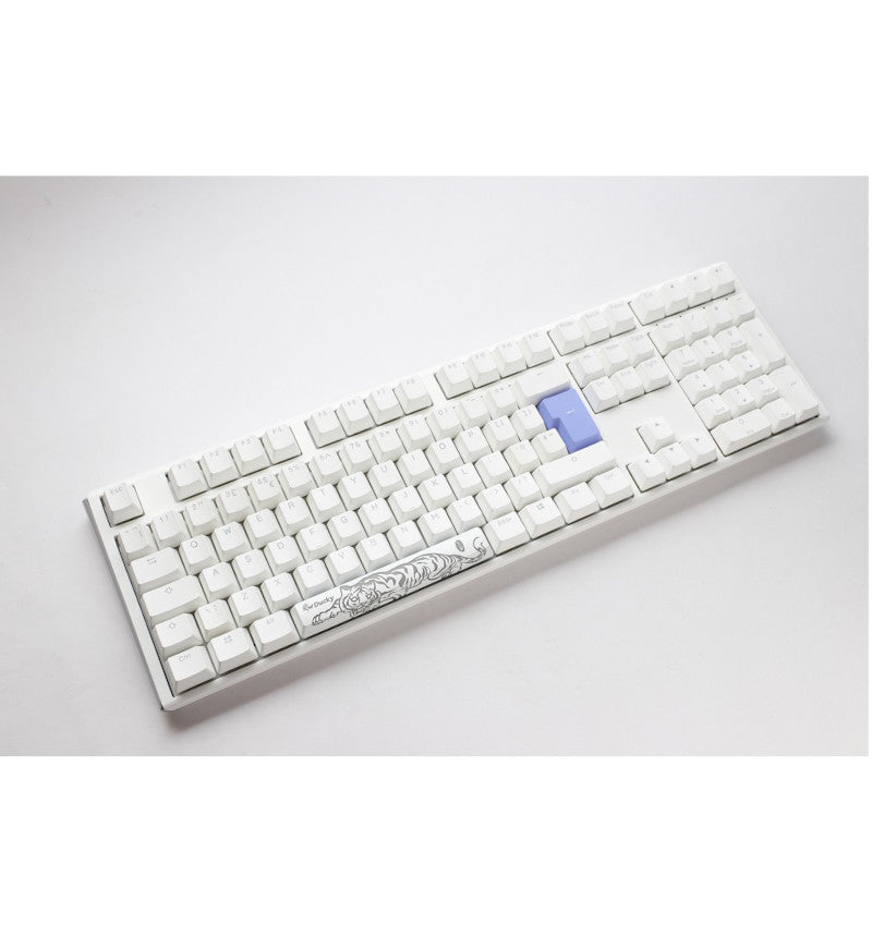 Ducky One 3 Pure White RGB Mechanical Keyboard - Cherry MX Silent Red