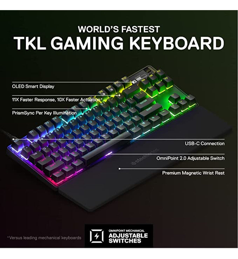 SteelSeries Apex Pro TKL (2023) Mechanical Keyboard - OmniPoint Switches