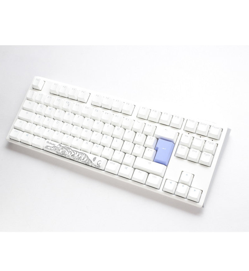 Ducky One 3 Pure White TKL RGB Mechanical Keyboard - Cherry MX Silent Red