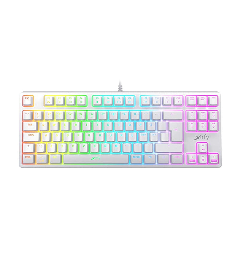 Xtrfy K4 RGB TKL White Mechanical Keyboard - Kailh Red Switches