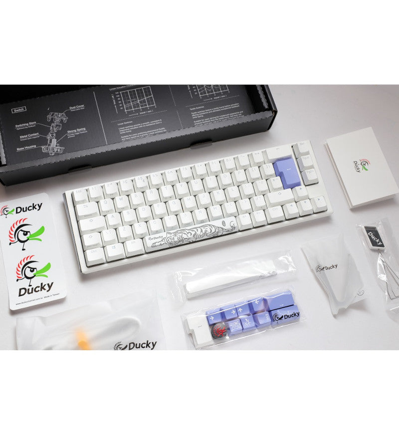 Ducky One 3 Pure White SF RGB Mechanical Keyboard - Cherry MX Black