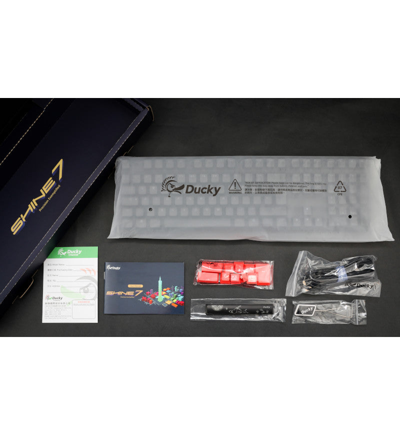 Ducky Shine 7 BlackOut RGB Mechanical Keyboard - Cherry MX Speed Silver Switches