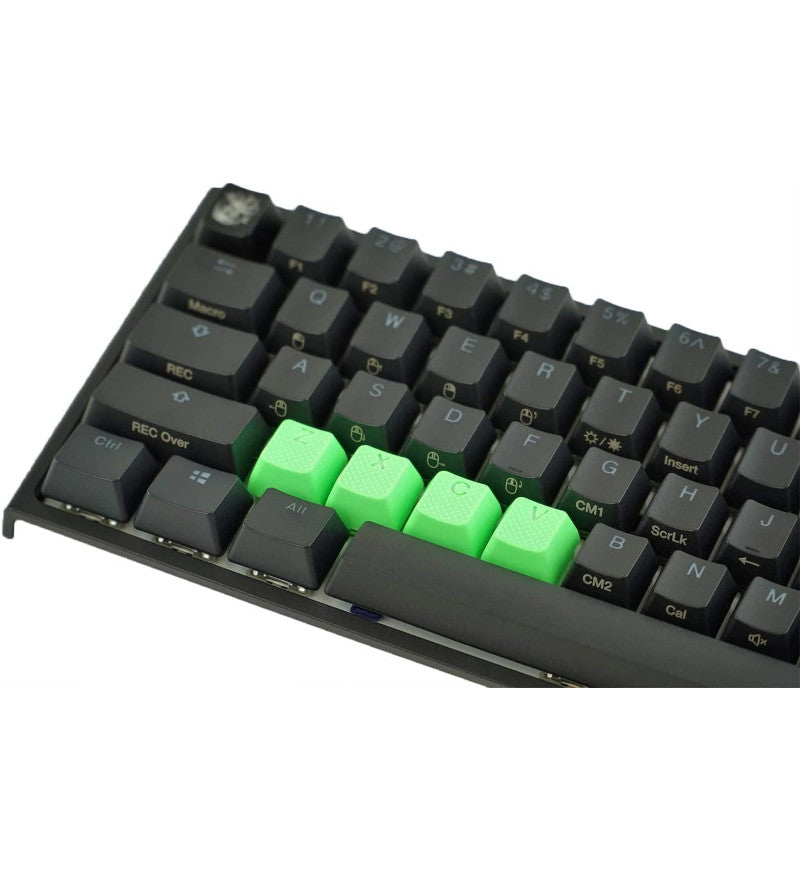 Tai-Hao TPR Rubber Double Shot Backlit ZXCV 6 Keycaps - Neon Green