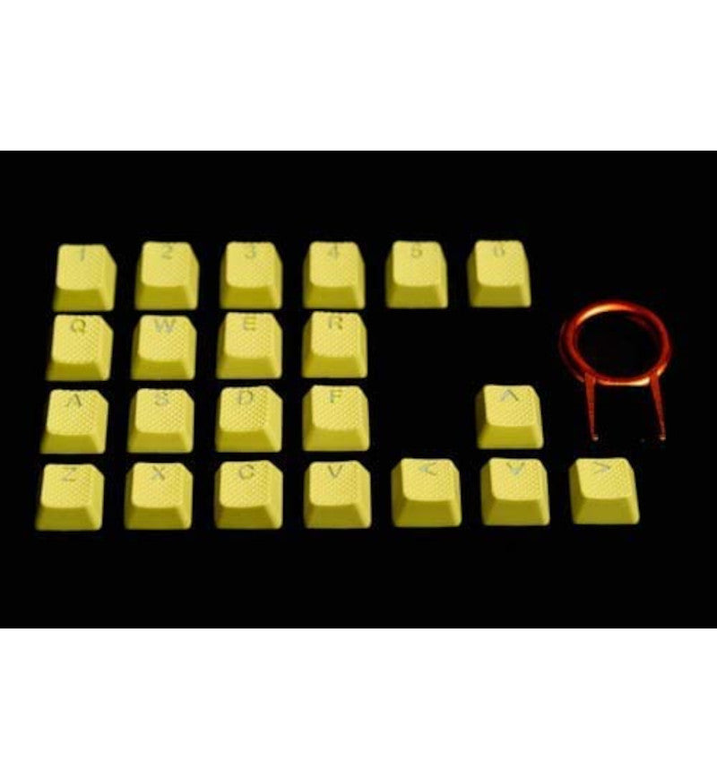 Tai-Hao TPR Rubber Double Shot Backlit 22 Keycaps - Neon Yellow