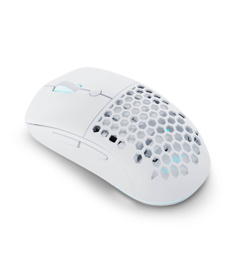 Pwnage Ultra Custom Ambi Wireless Gaming Mouse - White (Solid + Honeycomb shell included)