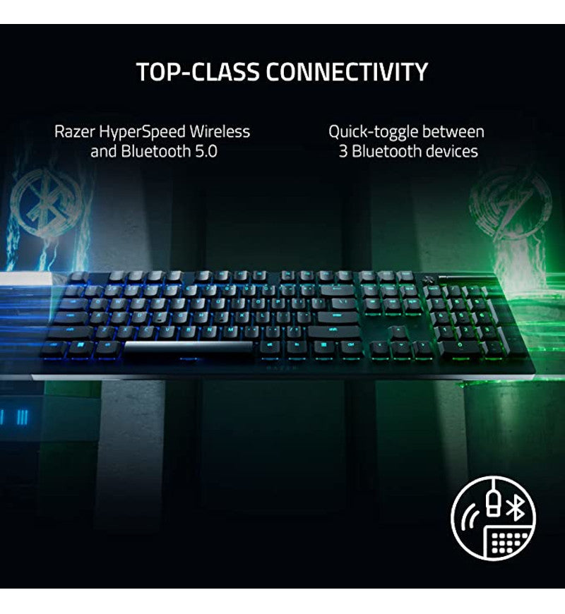 Razer DeathStalker V2 Pro Wireless Keyboard UK - Razer Low-Profile Optical Red Switches