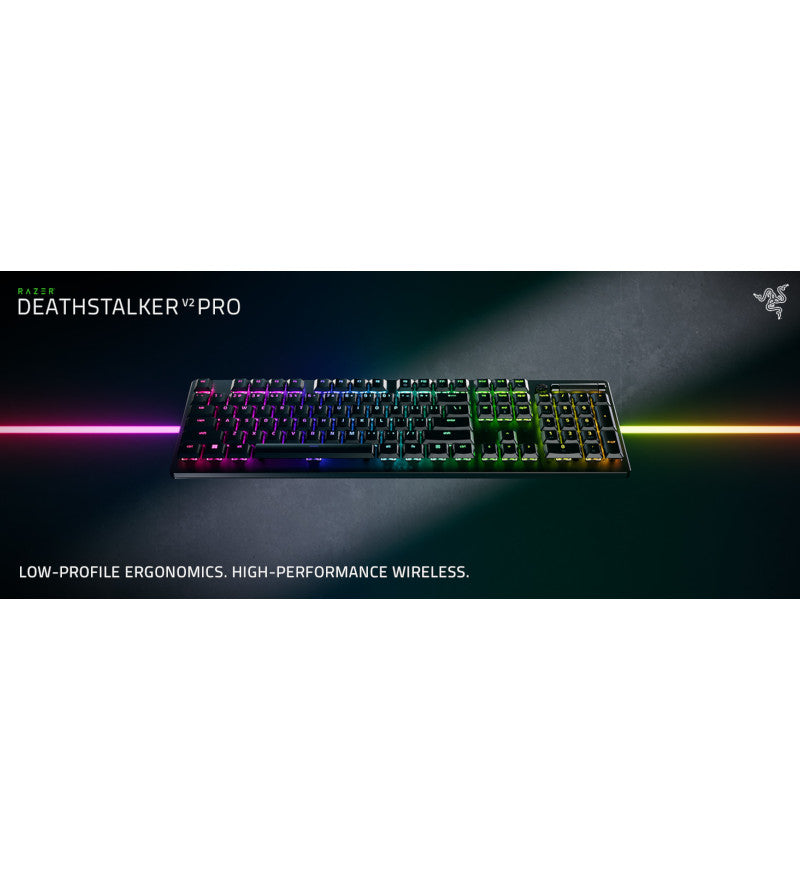 Razer DeathStalker V2 Pro Wireless Keyboard UK - Razer Low-Profile Optical Red Switches