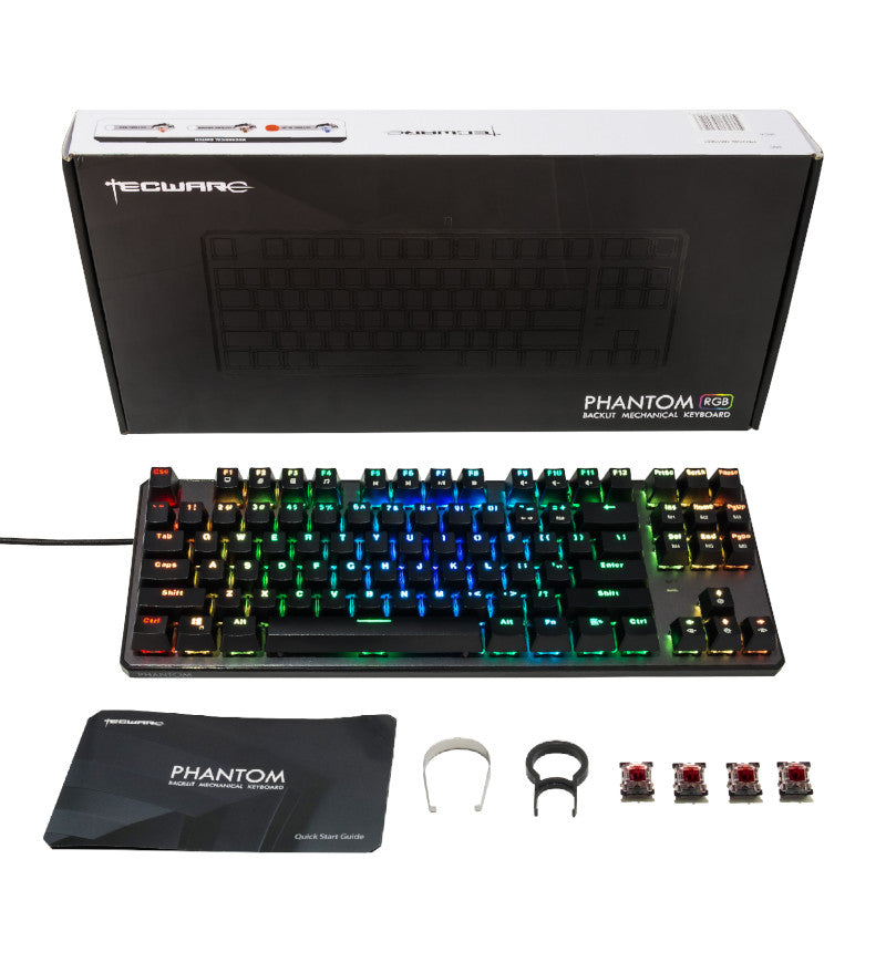 Tecware Phantom 88 TKL RGB Mechanical Keyboard - Outemu Red Switches