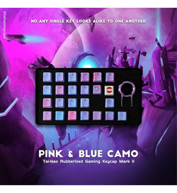 Tai-Hao TPR Rubber Pink/Blue Camo 23 Keycaps