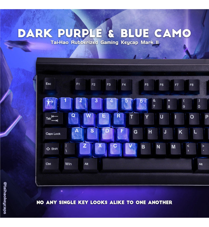 Buy Tai-Hao TPR Rubber Purple/Blue Camo 23 Keycaps - UK - KEY0156 ...
